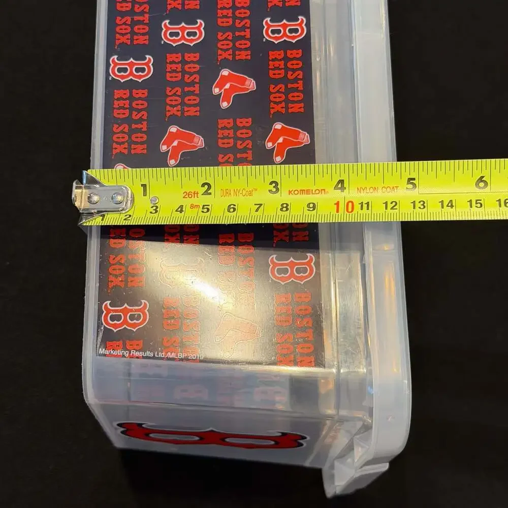 Boston Red Sox MLB Clear Plastic Storage Box with Lid